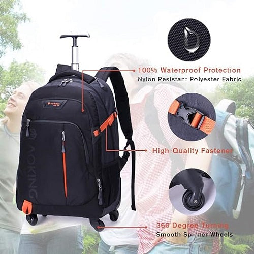 AOKING 20 22 Inch Wheeled Backpack with Laptop Compartment