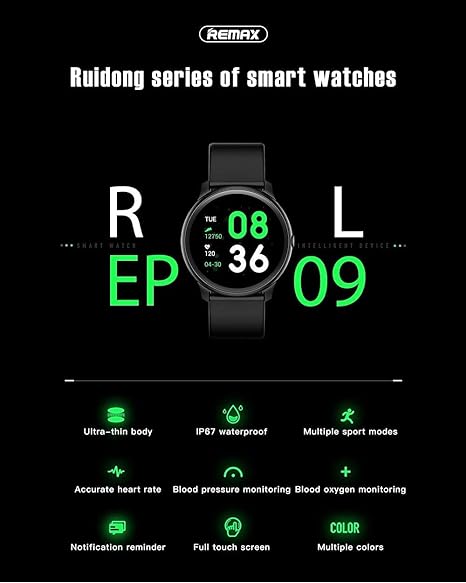 Remax RL-EP09 Smart Watch Multiple Sports Mode Bluetooth Control Music IP67