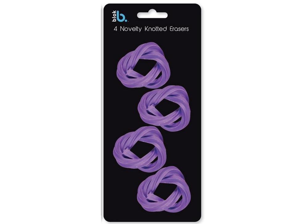 4 Novelty Knotted Eraser