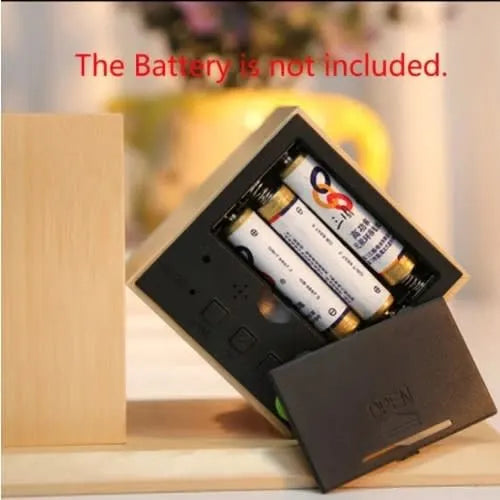 Wooden Led Digital Time Display With Pen Holder