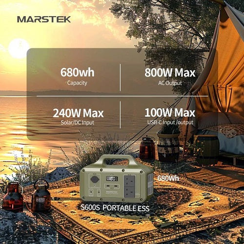 Marstek S600s Solar Generator Power Station 800W 680Wh 186000mAh
