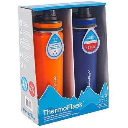 Thermoflask - Stainless Steel Insulated Water Bottles - 24 Ounce - 2 Pack