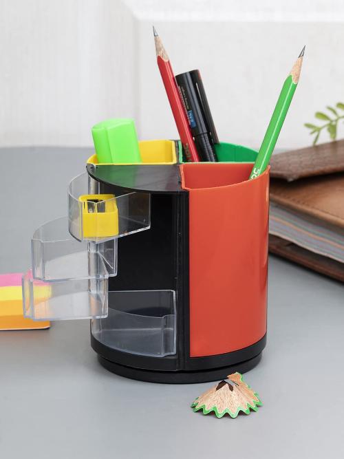 Multifunctional Plastic Pen Stand Colorblock