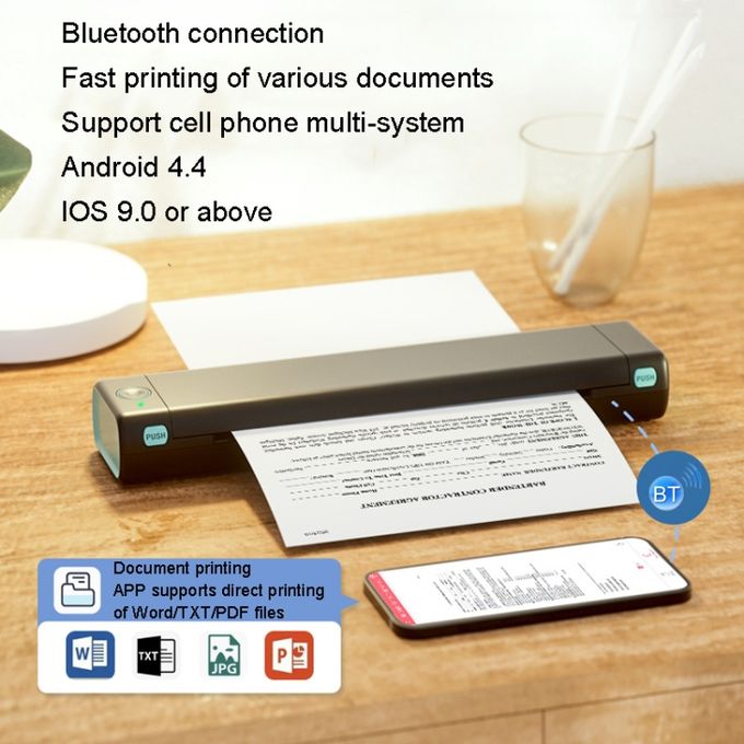 Mobile Wireless Inkless M08f Bluetooth A4 Thermal Printer