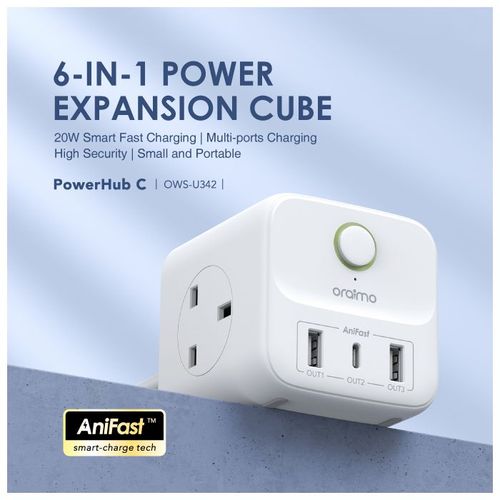 Oraimo PowerHub C 6-In-1 Power Expansion Cube Extension Charger 20W