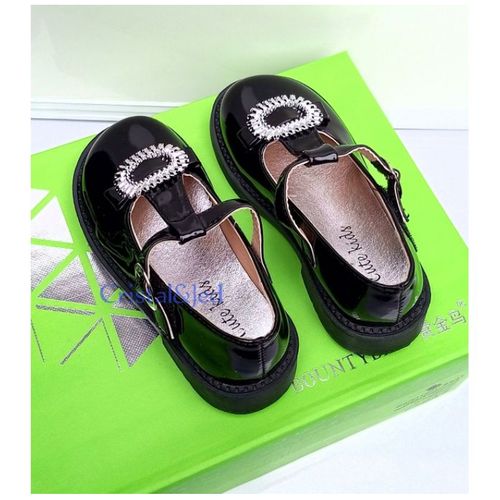 Girls Classy Leather School Shoe - Black @ Vanaplus Ventures | Stationeries, Computer Accessories and Art Materials 