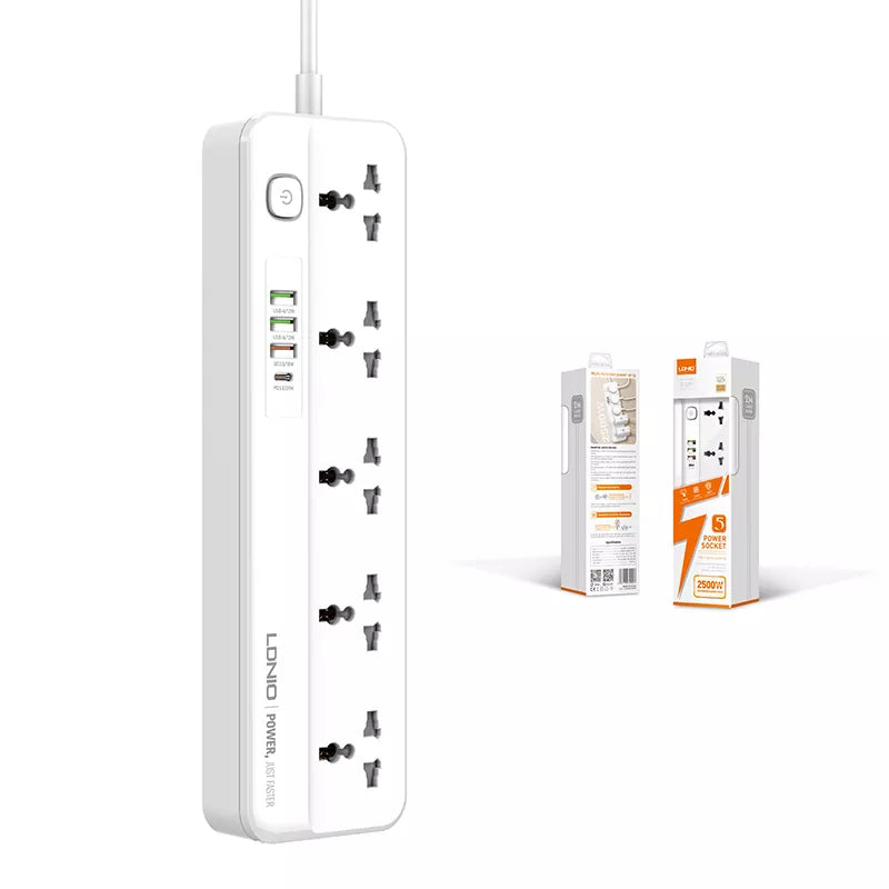 LDNIO SC5415 Power Strips 5 Outlet with USB Ports Universal Extension Power Socket