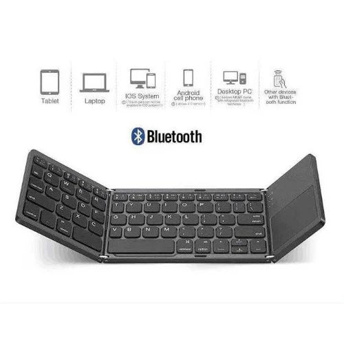 Mini Foldable Bluetooth Wireless Keyboard with Touchpad Mouse - B033