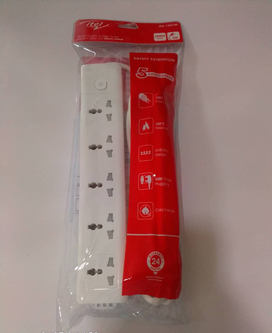 Itel 5 Sockets Itẹsiwaju Box Muti Socket White ISU-1521W